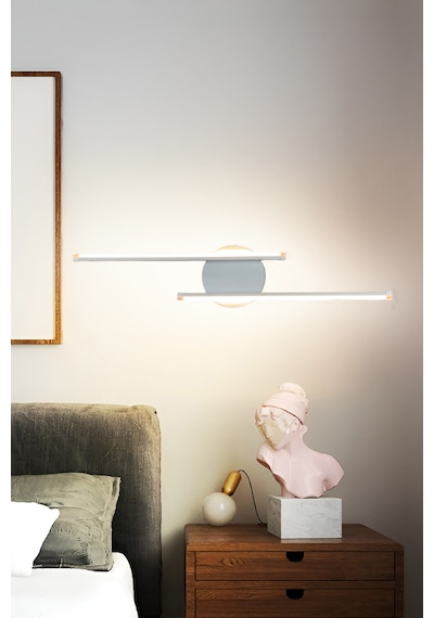 Sare Aplik Modern Tasarım Beyaz Renk - Gün Işığı Ledli Banyo - Beyaz