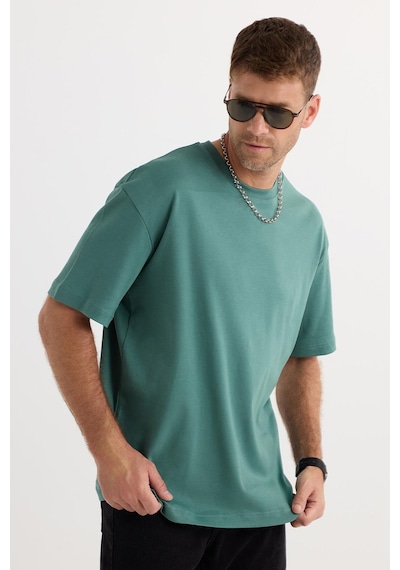 Tudors Unisex Oversize Geniş Kesim %100 Pamuk Yumuşak Dokulu Basic Bisiklet Yaka Yeşil Tişört-35179 Çağla Tudors Unisex Oversize Geniş Kesim %100 Pamuk Yumuşak Dokulu Basic Bisiklet Yaka Yeşil Tişört-35179 Çağla