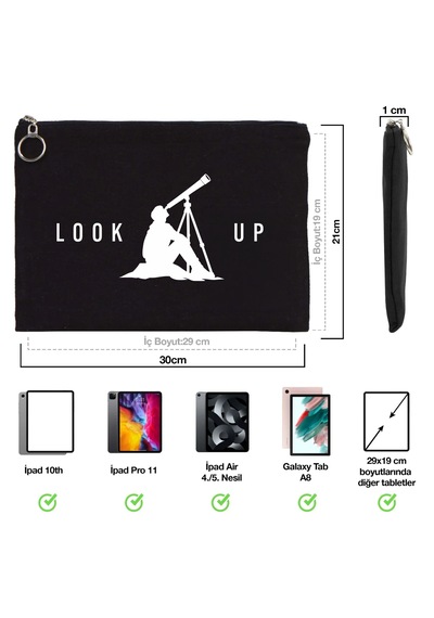 Look Up Baskılı Apple Uyumlu iPad Portföy Çanta 550,00 Tl Kılıf