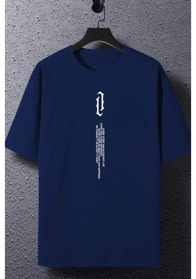 Flood Of Style Unisex Aleman Rapero Baskılı T-shirt Lacivert