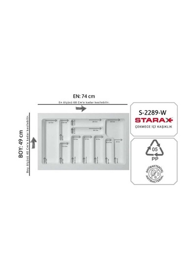 Starax 80 Cm Antrasit Plastik Kaşıklık 10 Gözlü 74x49 Cm S-2289-ap Çok Renkli