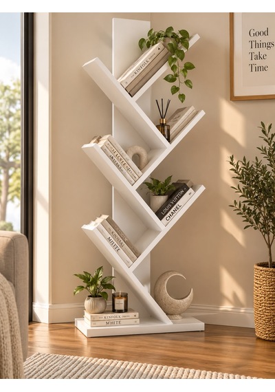 Çapraz Kitaplık - Beyaz Mdf Çapraz Kitaplık - Beyaz Mdf