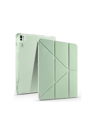 Apple Uyumlu iPad Pro 13 İnç 2024 M4 A2925-a2926 Kılıf 3 Farklı Stand Kalemlikli Tri Folding Tablet Kılıfı