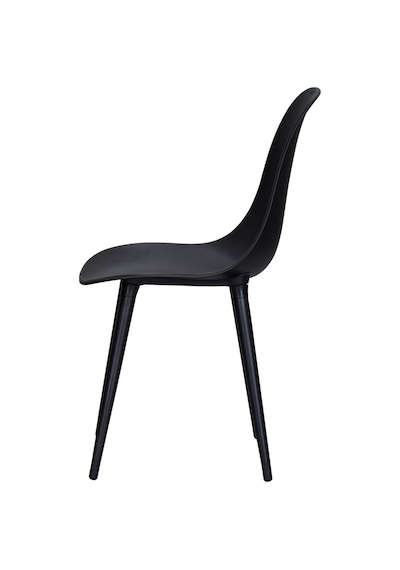 Vilinze Eames Siyah Ahşap Ayak Plastik Siyah Sandalye