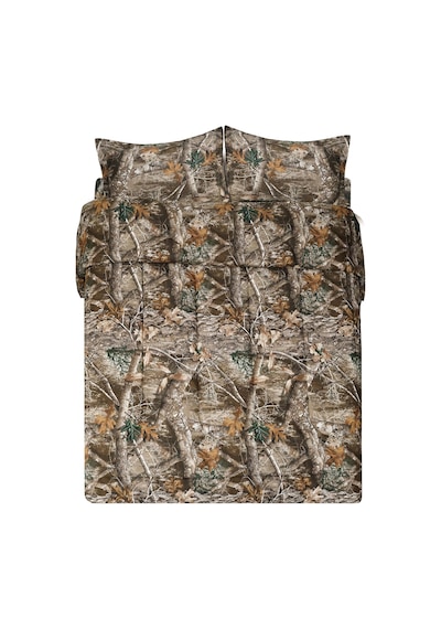 Realtree Edge Kamuflaj Yorgan Seti İkiz Boy - 2 Parça Yatak Seti - Orman Ormanı Kabin Köşkü - Doğa Ağacı Yaprak Diğer