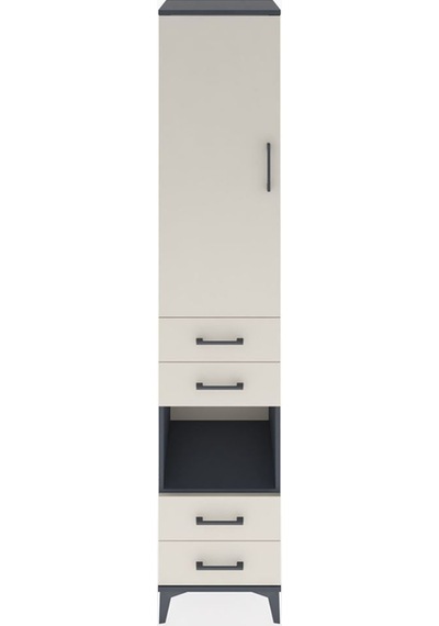 Hyperion Dolap 3 Raflı 4 Çekmeceli Tek Askılı 44x44x221 Antrasit-aytaşı Antrasit Hyperion Dolap 3 Raflı 4 Çekmeceli Tek Askılı 44x44x221 Antrasit-aytaşı Antrasit