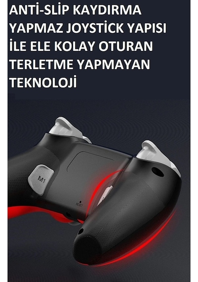 Kablosuz Wireless Ps4 Android Apple Uyumlu iOS Switch Pc Six-axis Oyun Kolu Joystick Mavi