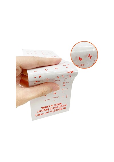 Arapça Klavye Sticker Şeffaf Parlak Harf Etiketi Laptop Ve Pc İçin Kırmızı Harfleri Diğer