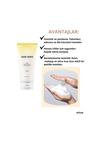 Varı Hope Varı:hope 8 Days Pure Vitamin C Cleansing Foam 120 Ml C Vitamini İçeren Temizleme Köpüğü