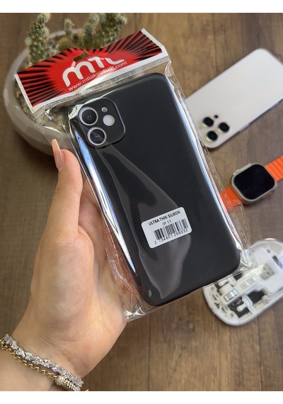 Apple iPhone 11 Uyumlu Süper İnce Mat Ultra Thin Silikon Kılıf Siyah