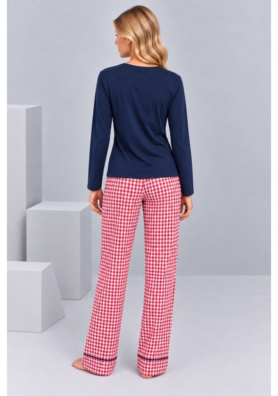 Pijamask Kadın Lacivert Mon Chérie Kiraz Baskılı Ekose Bol Paça Pamuklu Pijama Takımı Lacivert Pijamask Kadın Lacivert Mon Chérie Kiraz Baskılı Ekose Bol Paça Pamuklu Pijama Takımı Lacivert