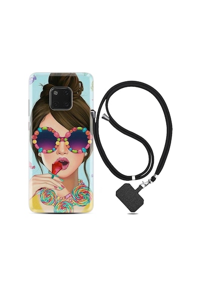 Huawei Mate 20 Pro Kılıf Desenli Silikon Boyun Askılı Sugar And Woman 1418