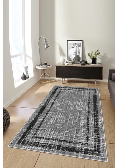 West Home Dijital Baskı Yıkanabilir Kaymaz Taban Salon Halısı Mutfak Halısı Yolluk Wh 487 Grey