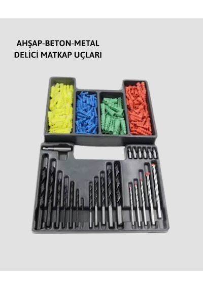 Hubrendy Tekno Delme Uç Seti 24 Parça Kutulu Matkap Ucu Ahşap Metal Beton İçin