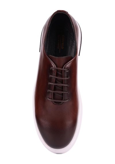 Shoetyle - Kahverengi Deri Bağcıklı Erkek Günlük Ayakkabı 610-1005-1301 Kahve Rengi