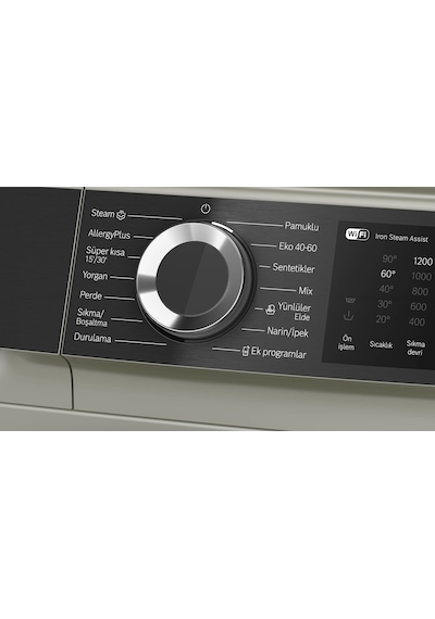 Bosch Serie 6 WGK252ZSTR 1200 Devir 10 KG Çamaşır Makinesi Gümüş
