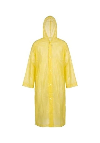 Su Geçirmez Eva Sarı Yağmurluk Kapüşonlu Çıtçıtlı Tekrar Kullanılabilir Unisex Yağmurluk Ponço Acil Durum Yağmurluğu