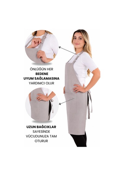 Simple Ayar Askılı Mutfak Önlüğü Pastel Yeşil Çok Renkli
