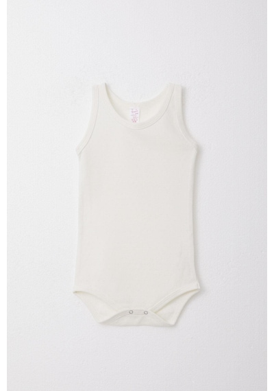 Breeze Kız Bebek Çıtçıtlı Atlet Zıbın Body Jakarlı 9 Ay-3 Yaş, Ekru Ekru