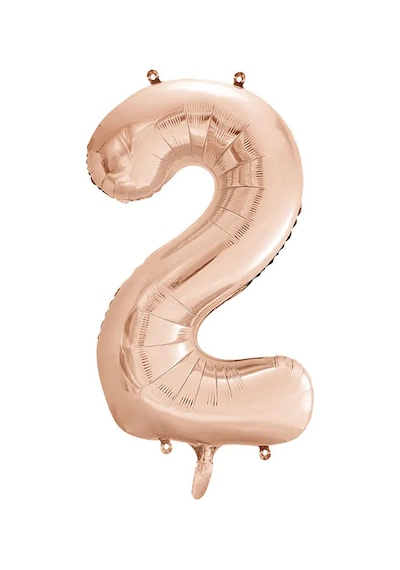 1 Adet 34 İnç 85 Cm Rose Gold Folyo Balon Helyum Balon 2 Yaş Balonu 2 Rakam Balon Rose Gold