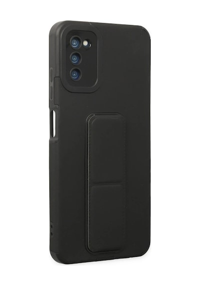Samsung Galaxy A03s Kılıf Mega Standlı Silikon - Siyah 0.2M-Çok Renkli