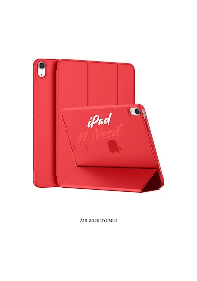 Apple Uyumlu iPad 11. Nesil A16 2025 11 İnç Standlı Katlanabilir Fuchsia Smart Cover Tablet Kılıfı Kılıf