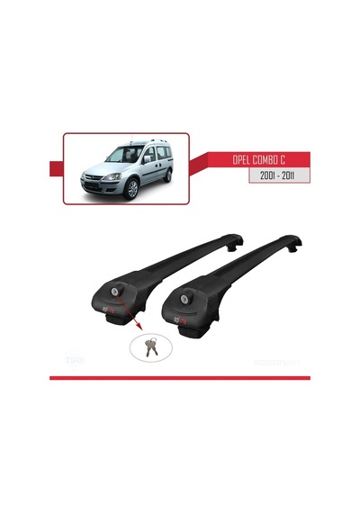 Opel Combo C 2001-2011 Arası İle Uyumlu Ace-1 Ara Atkı Tavan Barı Siyah