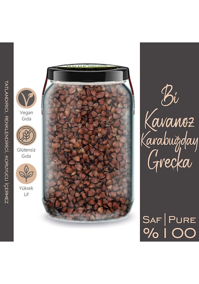 Karabuğday Greçka + Kırmızı Fasulye Bi Kavanoz 660 Cc. Cam Kavanozlarda
