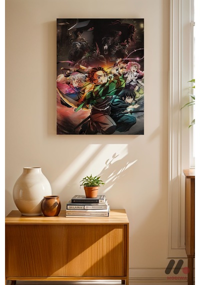 Demon Slayer Karakter Grubu Poster, Çerçevesiz Yüksek Kalite Duvar Afişi - Anime Severlere Özel Hedi