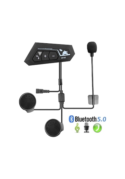 Motosiklet Kaskı İçin Şarj Edilebilir Bluetooth Intercom Kulaklığı Ve Mikrofon Seti