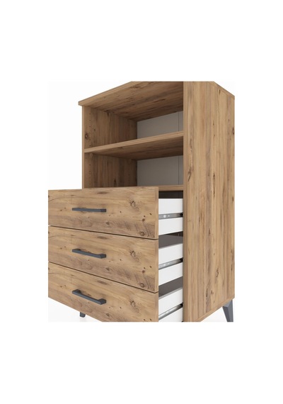 Hyperion Komodin 2 Raflı 3 Çekmeceli 60x44x106 Çam-çam Çam