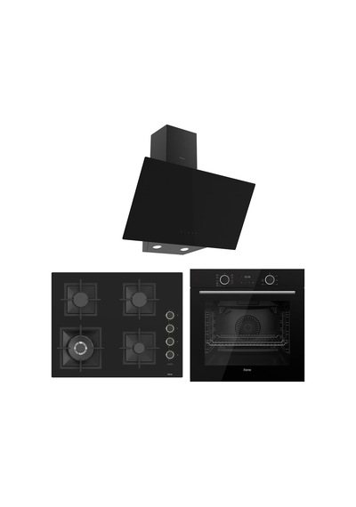 Ferre Fryart SC Serisi Wok'lu Siyah 3'lü  XE63CS-SC405-D077 Ankastre Set