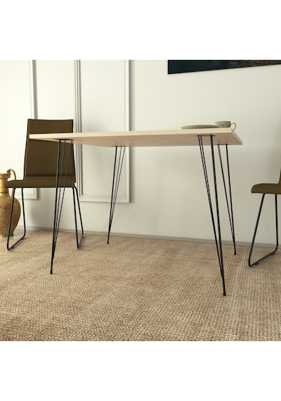 Pasific Home Sandalf Metal Ayaklı Mutfak Masası Kare 90x90 Meşe