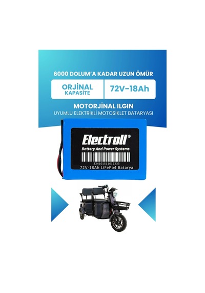 Mot Ilgın Batarya Standart Kapasite Lifepo4 72v 18ah Elektrikli Motosiklet Bataryası