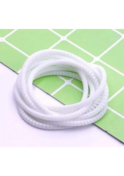 Kablo Koruyucu Spiral Sarma Kılıf, Şarj Aletleri İçin Koruma Sağlar, Beyaz