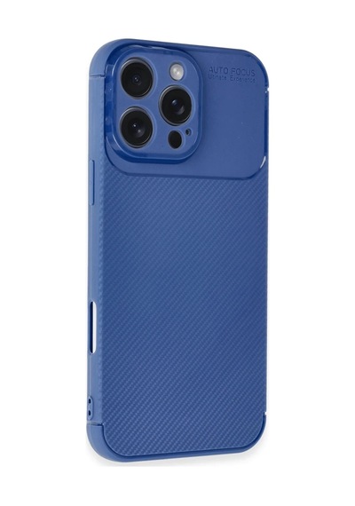 Apple İphone 16 Pro Max Kılıf Auto Focus Karbon Kapak - Lacivert 0.2M-Çok Renkli