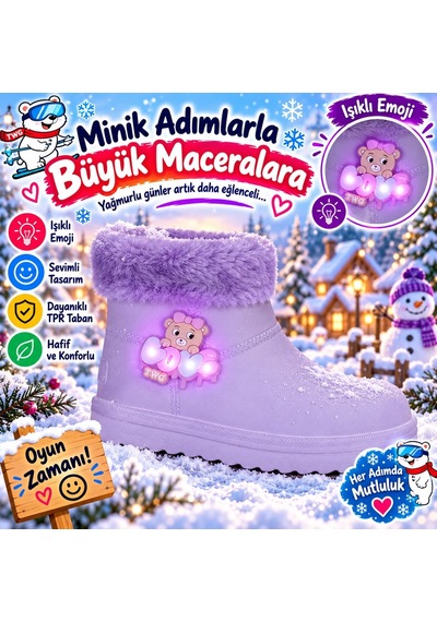 Look Life Su Geçirmez Çocuk Yağmur Botu Mor