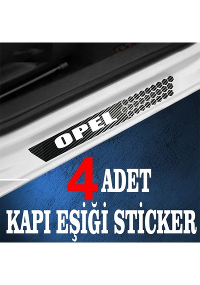 Opel Özel Oto Kapı Eşikleri Sticker Karbon 4 Adet