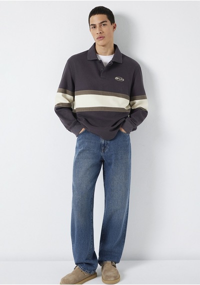 Mavi - Mavi Jeans Nakışlı Polo Yaka Antrasit Sweatshirt 0s10575-70101 Antrasit
