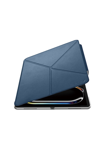 Apple Uyumlu iPad  Air 11 2024 Raptic Clear Folio Arkası Şeffaf Katlanabilir Standlı Kılıf Lacivert