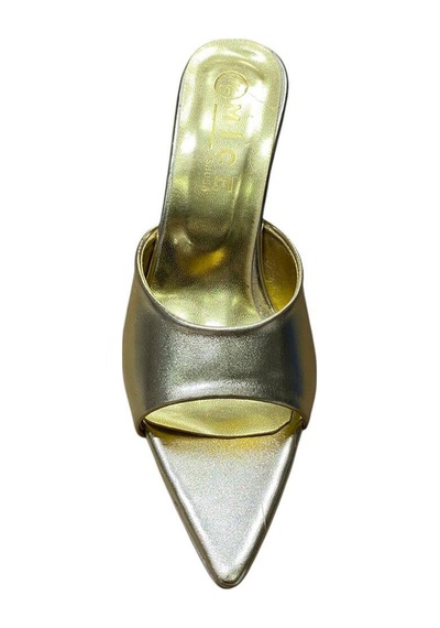 Miçe Shoes Kadın İnce Topuk Abiye Günlük Terlik Altın - 873684040 Altın