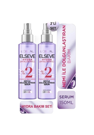Elseve Hydra Hyaluronic Nem ile Dolgunlaştıran Serum 2 x 150 ML