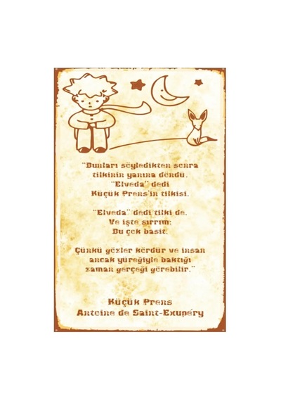 Kuşe Kağıt Duvar Posteri Küçük Prens Retro Vintage Drtr0044