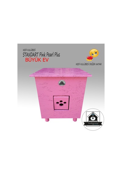 Kedigram Kedi Kulübesi Standart Pink Pearl Plus Kedi Evi Yağlı Boyalı