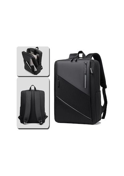 Laptop Notebook Sırt Çantası Okul İş Seyahat Su Geçirmez Yeni Nesil Çok Cepli Taşıma Çantası Siyah