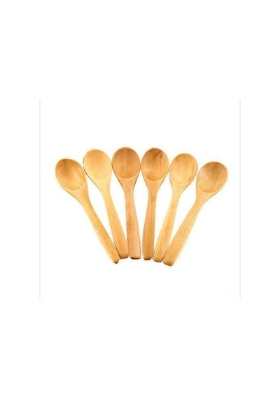 Bambu Ahşap 6'lı Bal Şeker Tatlı Çay Kaşığı