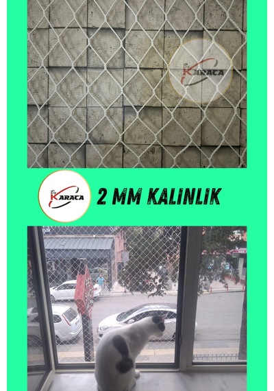 Kedi Balkon Güvenlik Filesi 2.8x20 Mt 2mm İp Kalınlığı