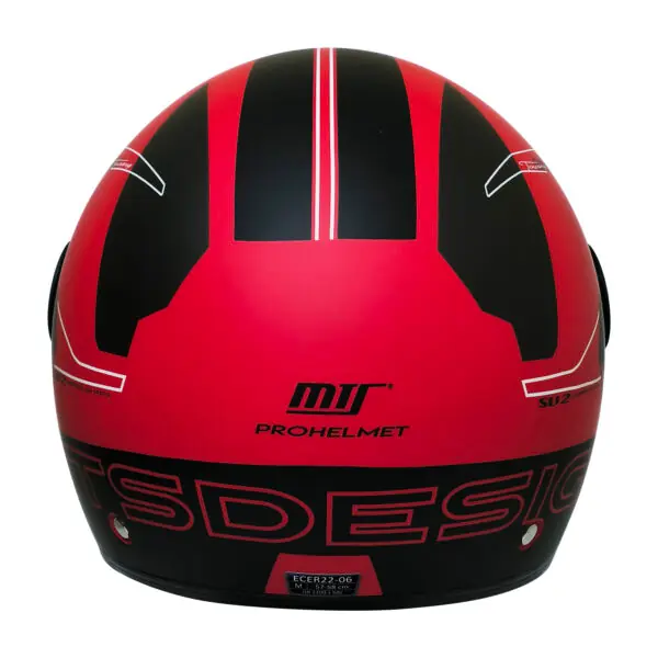 Fx-101 Design Red Yarım Kask - Kırmızı Abs Gövde & Ce Onaylı Kırmızı - Mat Siyah