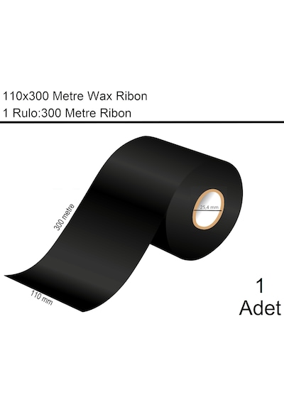 110x300 Wax Ribon En:110 Mm Boy:300 Metre 1 Adet 1