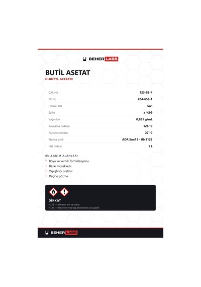 Beherlabs Butil Asetat 1 L